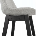 Tabouret de bar chaise de bar pieds noirs ILDA (gris clair)