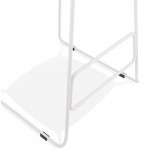Mid-height bar stool in white metal foot fabric CUTIE MINI (light grey)