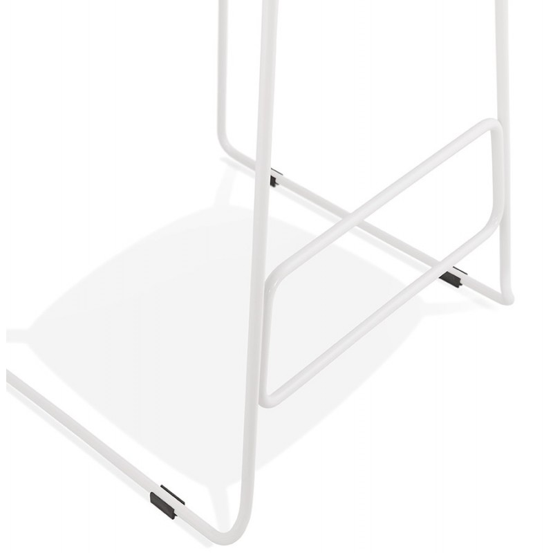 Mid-height bar stool in white metal foot fabric CUTIE MINI (light grey) - image 46422