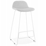 Tabouret de bar chaise de bar en tissu pieds métal blanc CUTIE (gris clair)