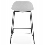 Industrial mid-height bar bar stool in black metal foot fabric CUTIE MINI (light grey)