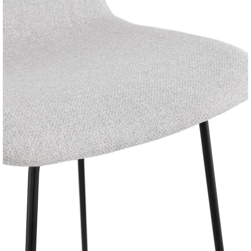 Industrial mid-height bar bar stool in black metal foot fabric CUTIE MINI (light grey) - image 46441