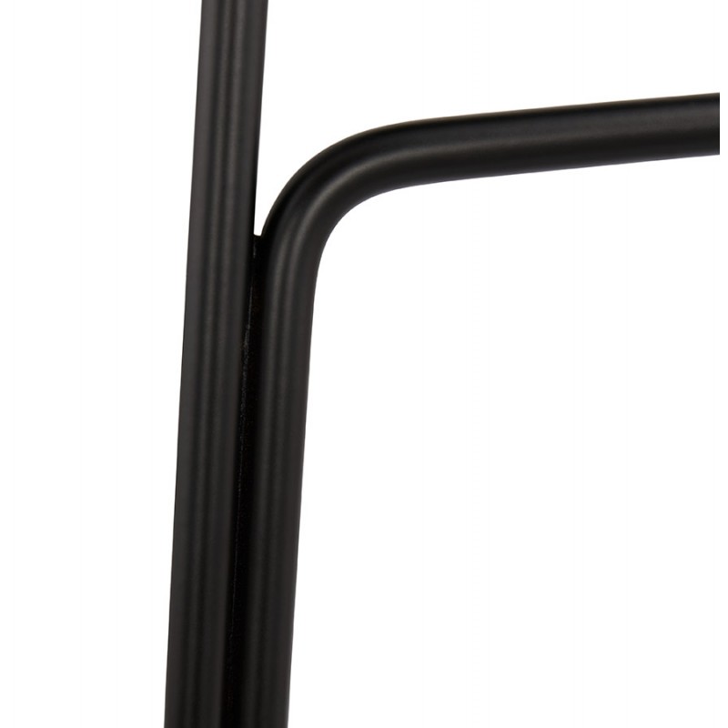 Taburete industrial de barra de altura media en tejido de pie de metal negro CUTIE MINI (gris claro) - image 46443