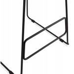 Industrial mid-height bar bar stool in black metal foot fabric CUTIE MINI (light grey)