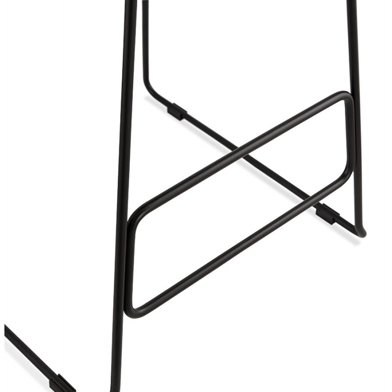 Industrial mid-height bar bar stool in black metal foot fabric CUTIE MINI (light grey) - image 46444