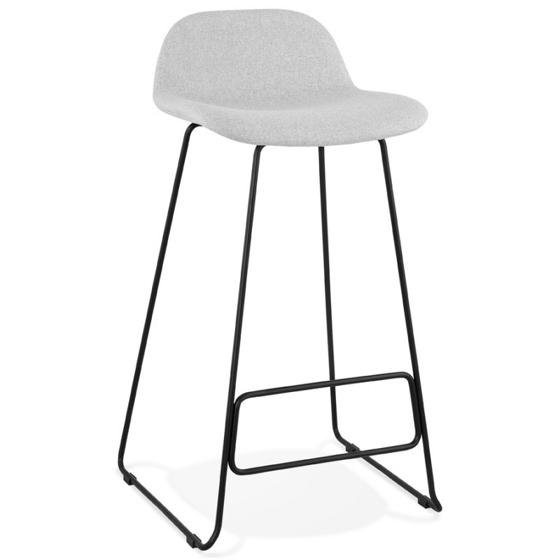 Industrial bar stool in fabric black metal feet CUTIE (light grey) - image 46447