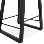 Industrial mid-height bar pad in fabric black wooden feet MELODY MINI (light grey)