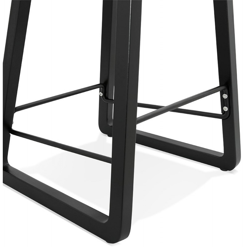 Almohadilla de barra industrial de altura media en tejido negro patas de madera MELODY MINI (gris claro) - image 46469