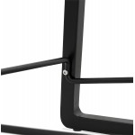 Tabouret de bar mi-hauteur industriel en tissu pieds bois noir MELODY MINI (gris clair)
