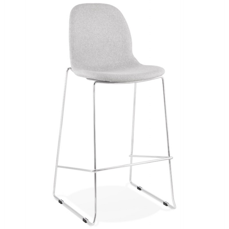Sgabello da bar sedia impilabile scandinavo in metallo cromato gambe LOKUMA (grigio chiaro) - image 46499