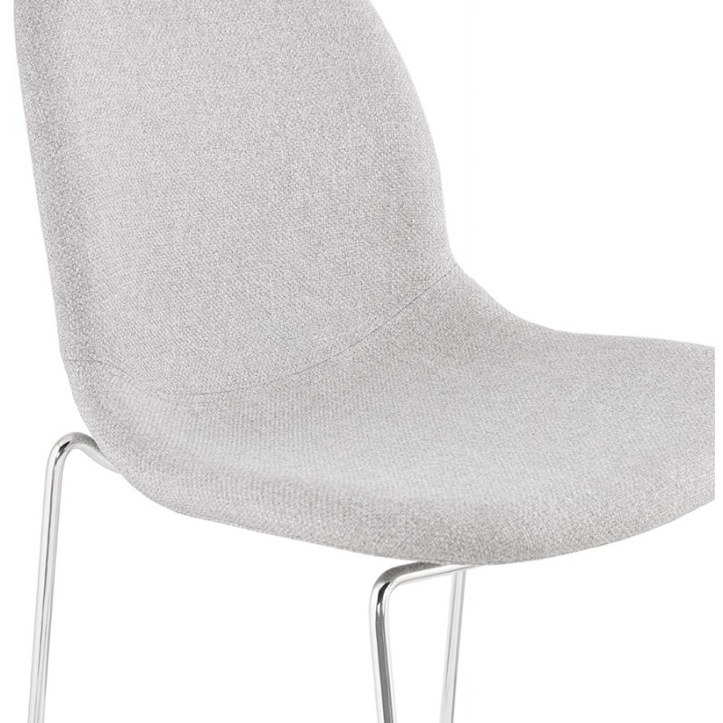Sgabello da bar sedia impilabile scandinavo in metallo cromato gambe LOKUMA (grigio chiaro) - image 46504
