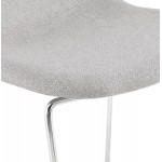 Sgabello da bar sedia impilabile scandinavo in metallo cromato gambe LOKUMA (grigio chiaro)