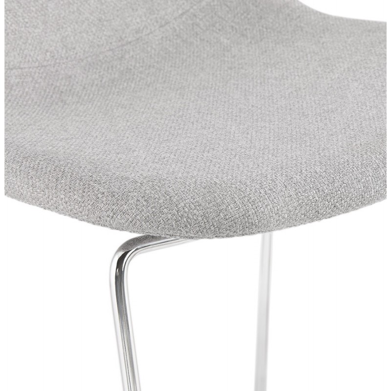 Sgabello da bar sedia impilabile scandinavo in metallo cromato gambe LOKUMA (grigio chiaro) - image 46505