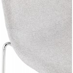 Tabouret de bar chaise de bar scandinave empilable en tissu pieds métal chromé LOKUMA (gris clair)