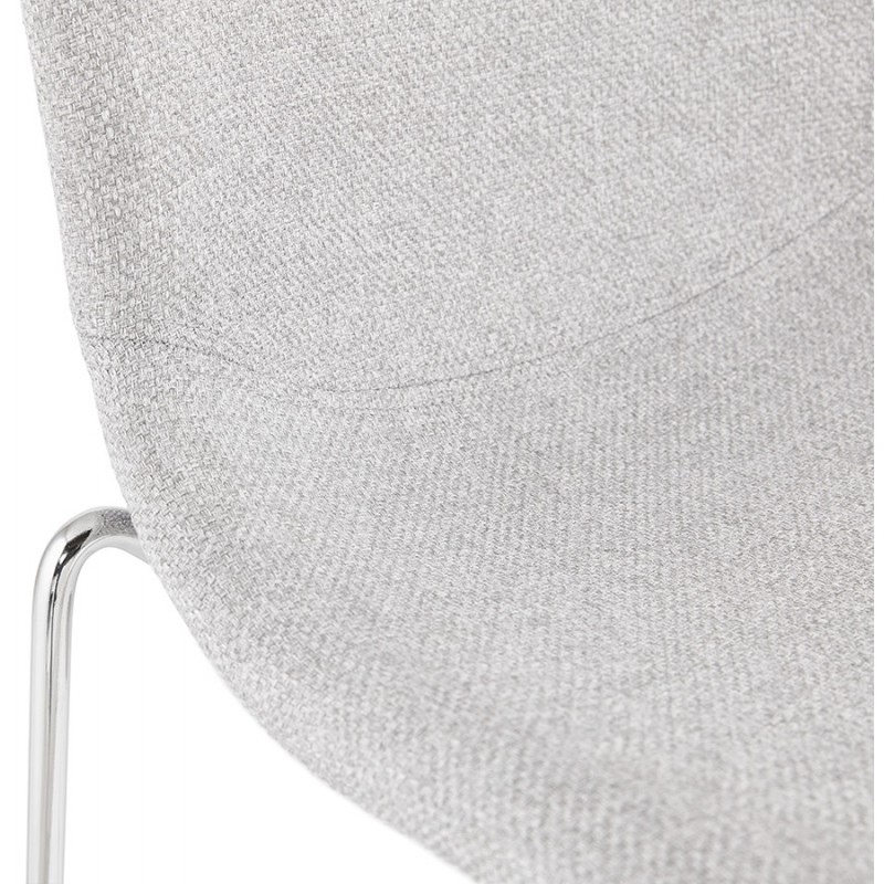 Sgabello da bar sedia impilabile scandinavo in metallo cromato gambe LOKUMA (grigio chiaro) - image 46506