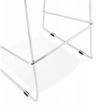 Scandinavian stackable bar chair bar stool in chromed metal legs fabric LOKUMA (light gray)