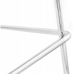 Silla de bar escandinava apilable taburete de bar en patas de tela de metal cromado LOKUMA (gris claro)