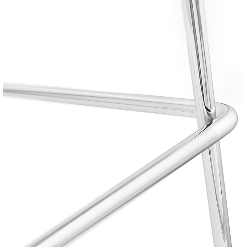 Design stackable bar stool with chromed metal legs JULIETTE (white) - image 46599