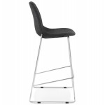Scandinavian stackable bar chair bar stool in chromed metal fabric legs LOKUMA (dark gray)
