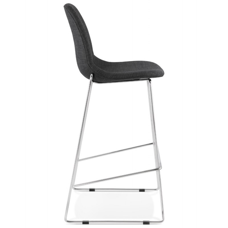 Sgabello da bar sedia impilabile scandinavo in metallo cromato gambe LOKUMA (grigio scuro) - image 46618