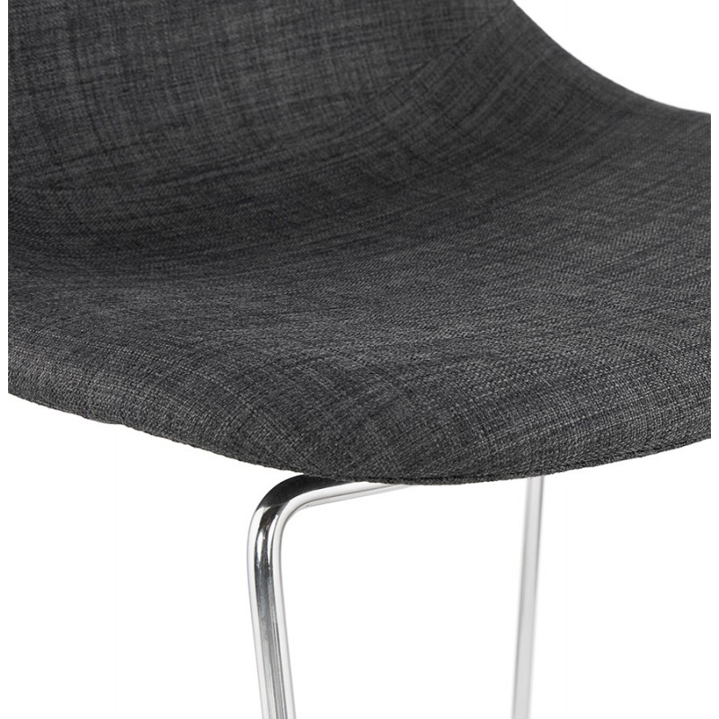 Sgabello da bar sedia impilabile scandinavo in metallo cromato gambe LOKUMA (grigio scuro) - image 46622
