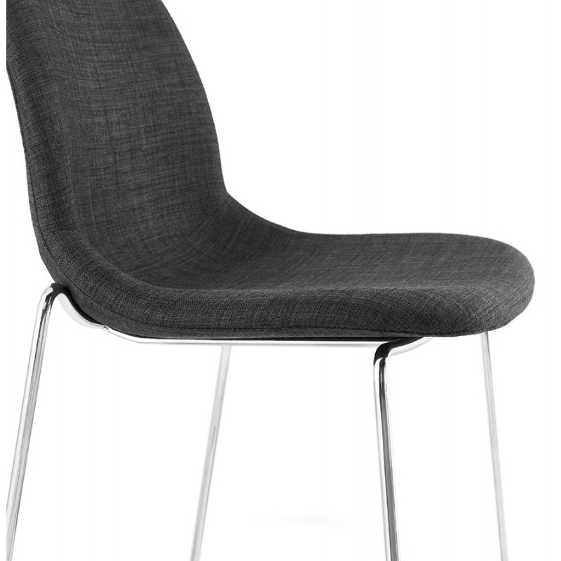 Sgabello da bar sedia impilabile scandinavo in metallo cromato gambe LOKUMA (grigio scuro) - image 46623