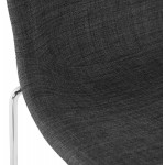 Silla de bar escandinava apilable taburete de bar en patas de tela de metal cromado LOKUMA (gris oscuro)