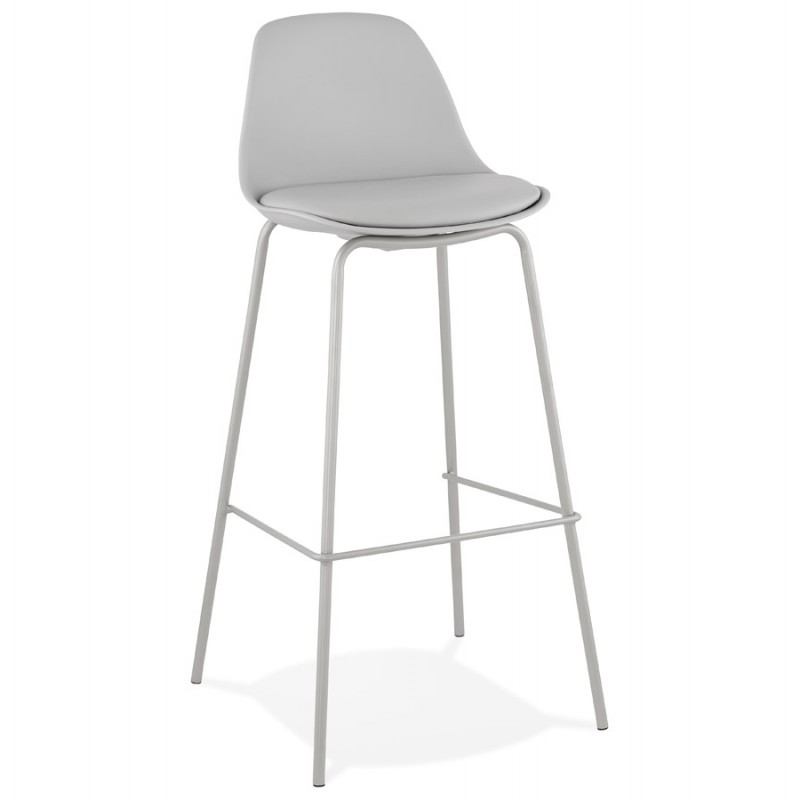 Taburete de bar silla de bar industrial con patas de color gris claro OCEANE (gris claro) - image 46674