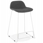 Small-height bar stool in white metal foot fabric CUTIE MINI (anthracite grey)