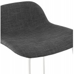 Tabouret de bar chaise de bar en tissu pieds métal blanc CUTIE (gris anthracite)