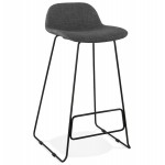 Tabouret de bar chaise de bar industriel en tissu pieds métal noir CUTIE (gris anthracite)