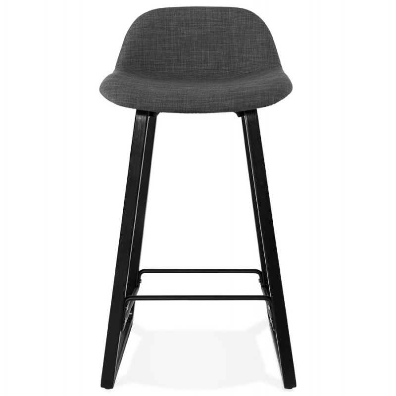 Industrial mid-height bar pad in black wooden foot fabric MELODY MINI (anthracite grey) - image 46888