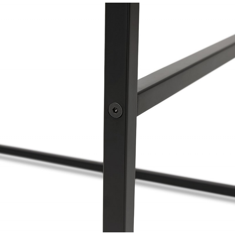 Hoher Tisch aufgesiebt Holzdesign schwarz Metallfüße HUGO (weiß) - image 47002