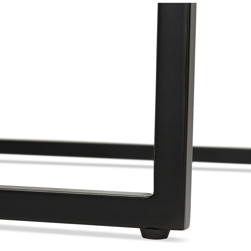 High table eat-up wooden design black metal feet HUGO (white) - image 47004