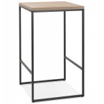 Table haute mange-debout design en bois pieds métal noir LUCAS (finition naturelle)