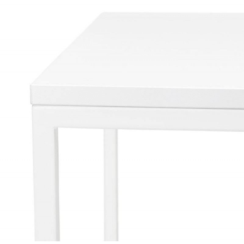 Table haute mange-debout design en bois pieds métal blanc HUGO - image 47038