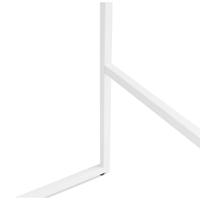 Table haute mange-debout design en bois pieds métal blanc HUGO - image 47042