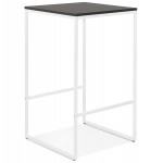 Table haute mange-debout design en bois pieds métal blanc HUGO (noir)