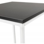 Hoher Tisch isst stehende Holzfüße aus Holz weiß Metall HUGO (schwarz)