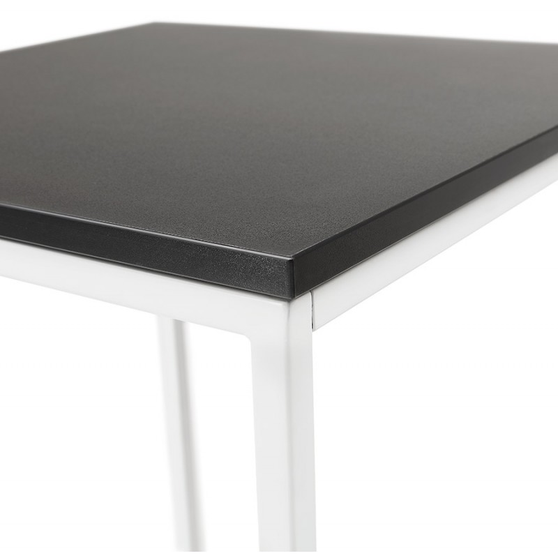 Tavolo alto mangia piedi in legno in piedi bianco metallo bianco HUGO (nero) - image 47048