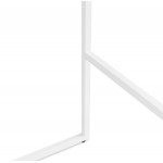 Table haute mange-debout design en bois pieds métal blanc LUCAS (wengé)