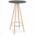 Hoher Tisch essen-up Holz Design Füße Holz natürliche Farbe CHLOE (schwarz)