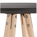 Table haute mange-debout design en bois pieds bois couleur naturelle CHLOE (noir)