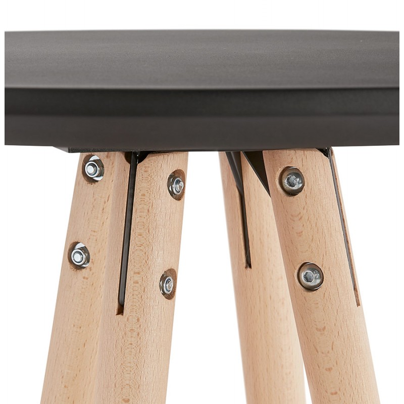 Table haute mange-debout design en bois pieds bois couleur naturelle CHLOE (noir) - image 47079
