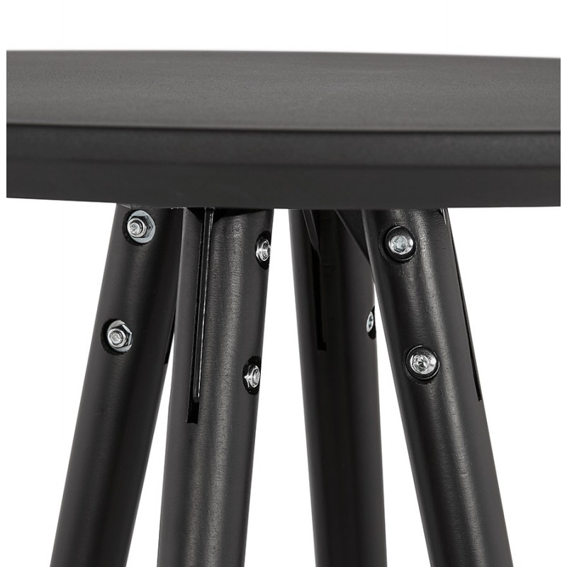 Table haute mange-debout design en bois pieds bois CHLOE (noir) - image 47087