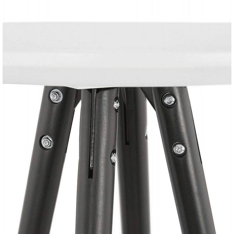Table haute mange-debout design en bois pieds bois noir CHLOE (blanc) - image 47096