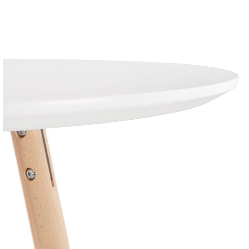 Table haute mange-debout design en bois pieds bois couleur naturelle CHLOE (blanc) - image 47104