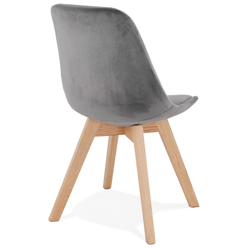 LeONORA (grey) Scandinavian design chair in natural-coloured footwork - image 47145