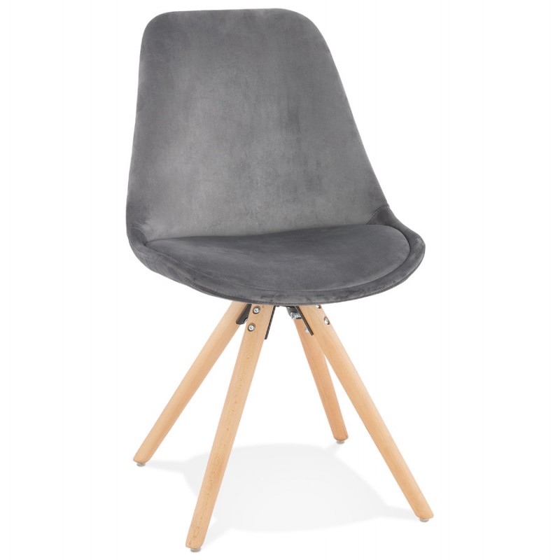 Scandinavian design chair in natural-coloured feet ALINA (grey) - image 47152