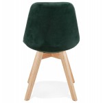 LeONORA Naturfarbene Füße Samt Design Stuhl (grün)